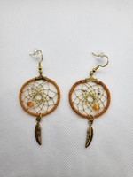 Dream Catcher Orange Earrings