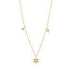 ANTHONY LENT Diamond Star Celestial Charm Necklace 18K Gold