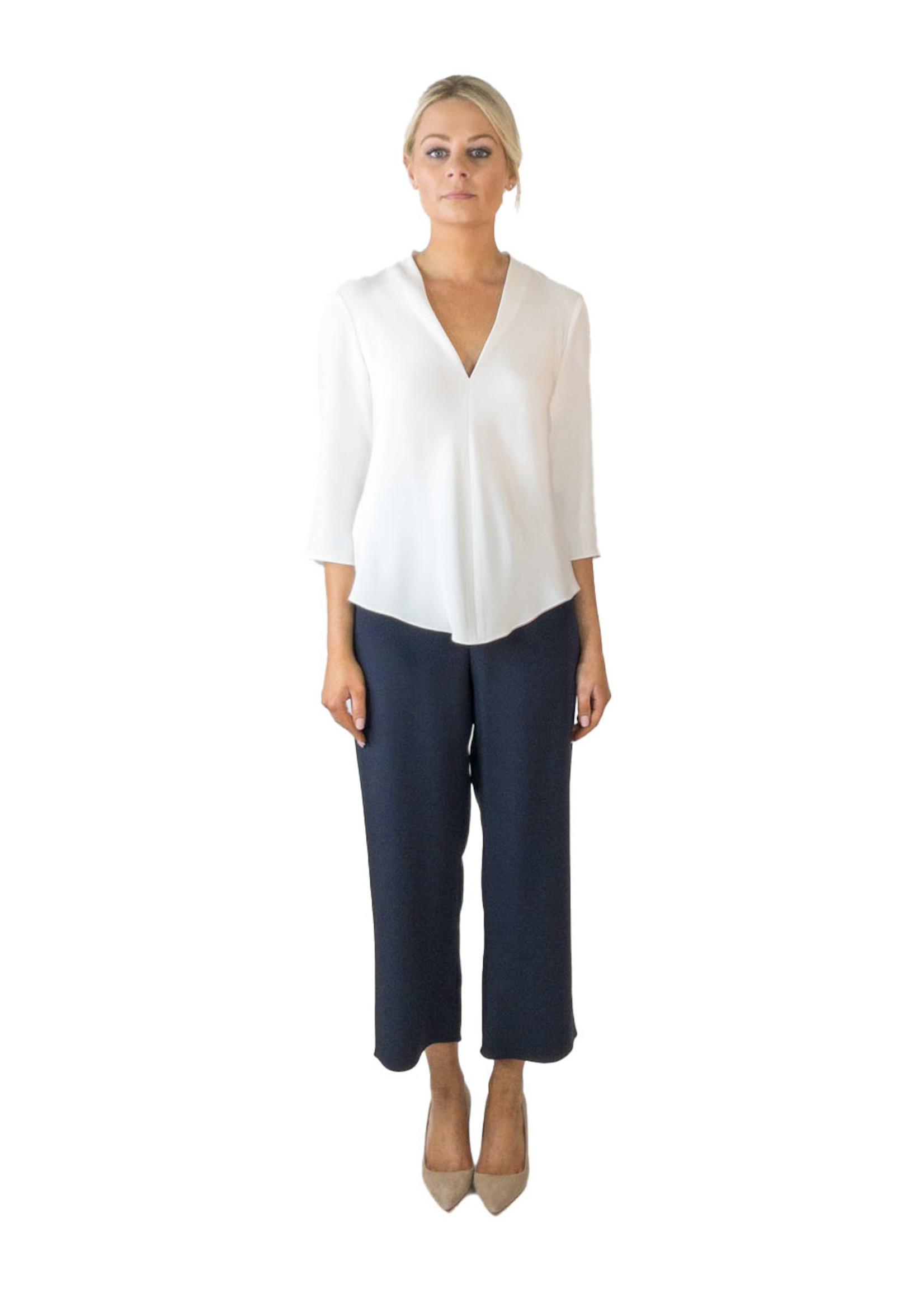 Peter Cohen Silk Cropped Pull-on Pants - RTW