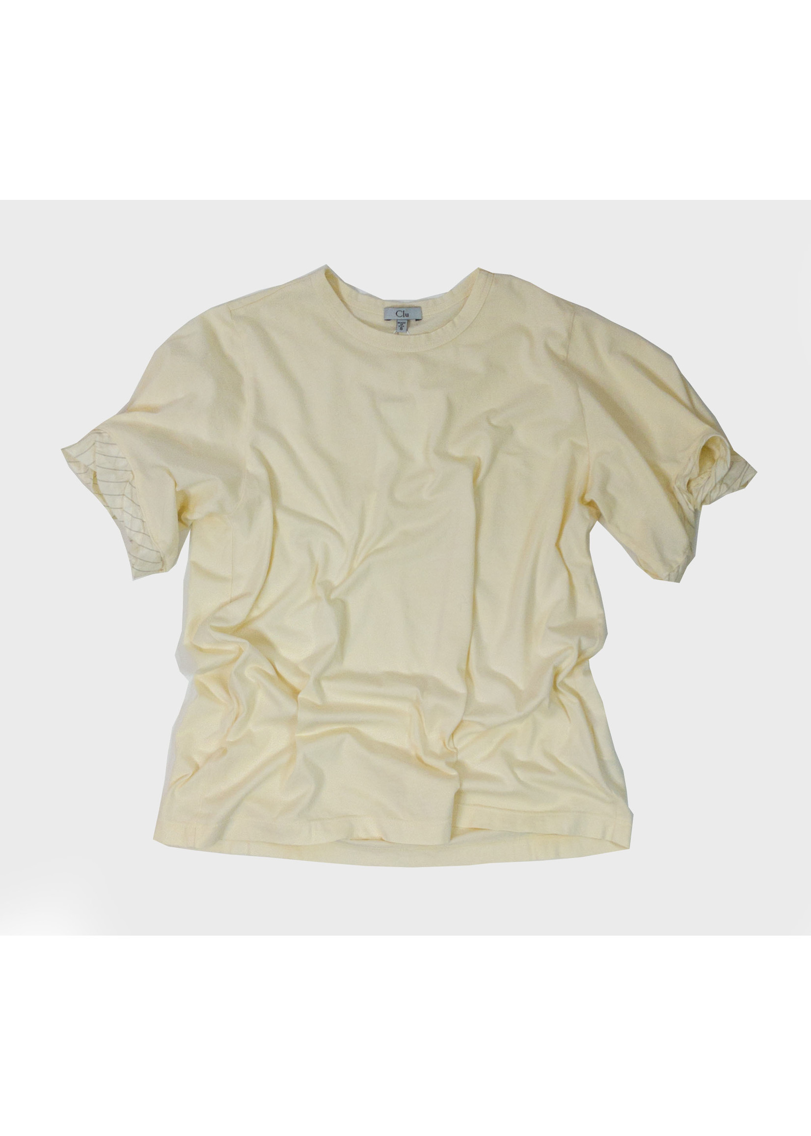CLU Twisted Contrast Sleeve, Garment Dyed T-Shirt