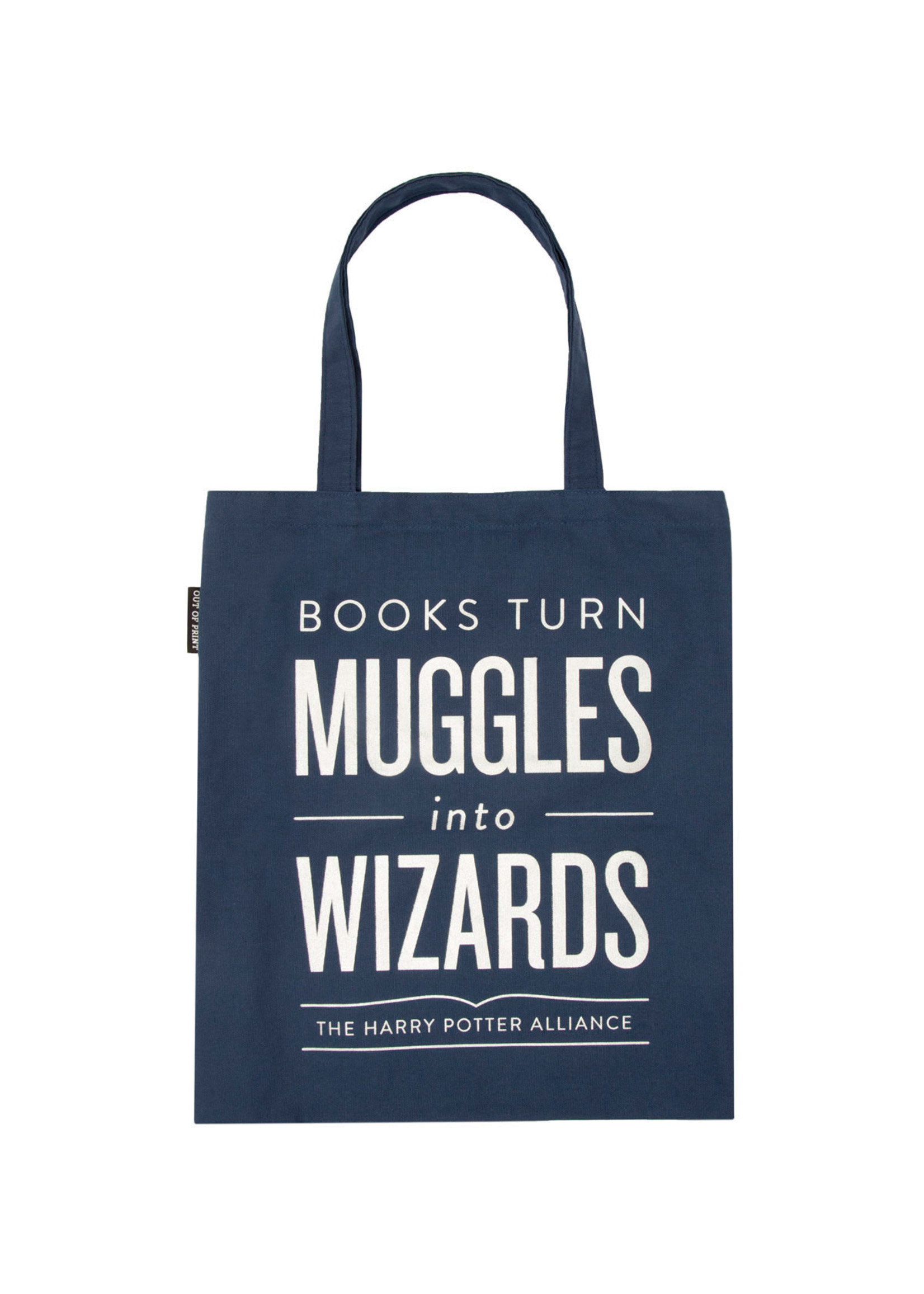 Out of Print Books Turn Muggles into Wizards Tote