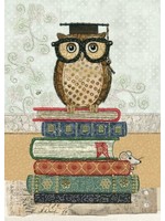 Bug Art Amy's Cards - Owl on Books