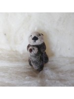Spectacled Bear Sea Otter with Pup Felted Ornament