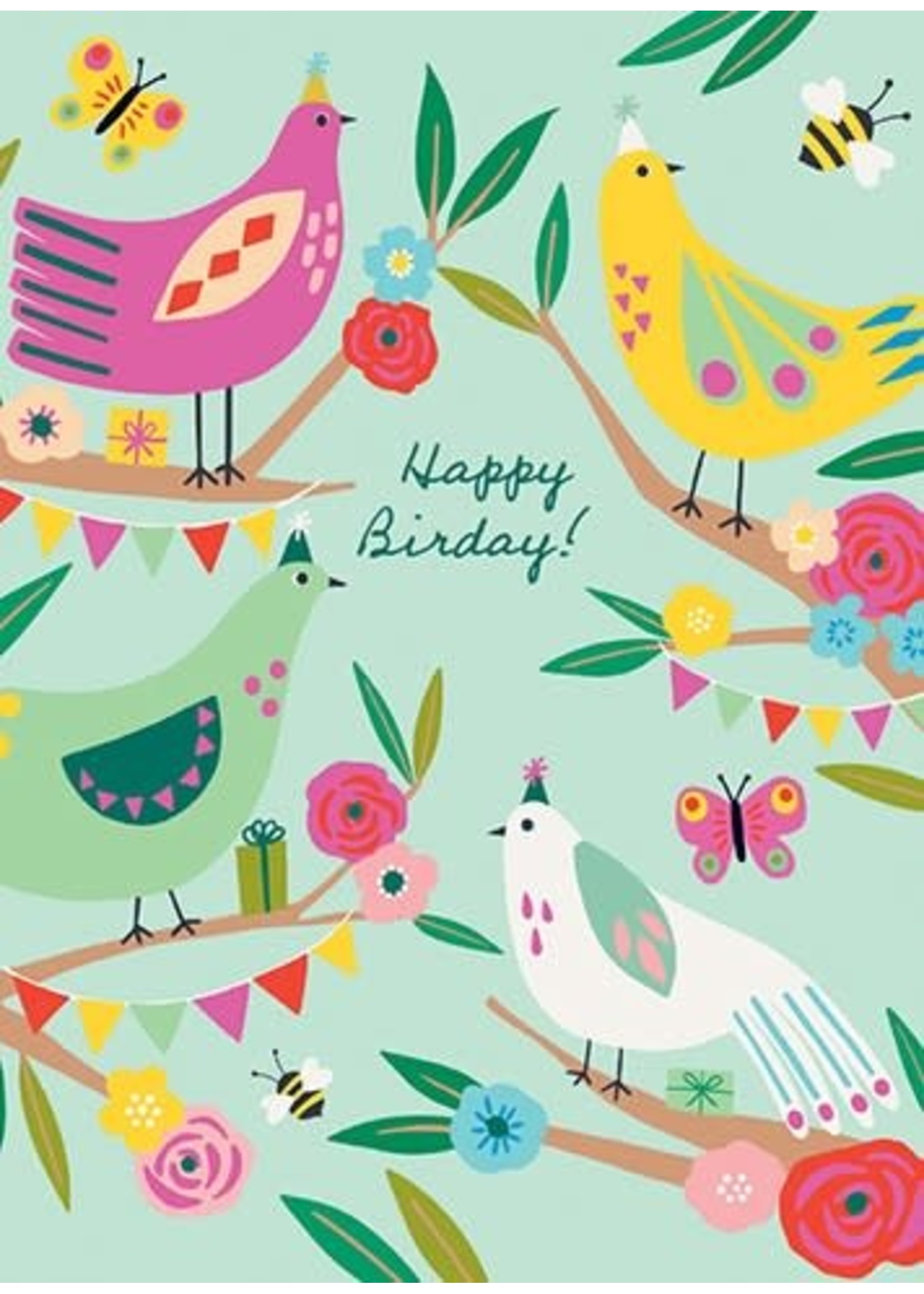Calypso Cards Colourful Birdies Birthday