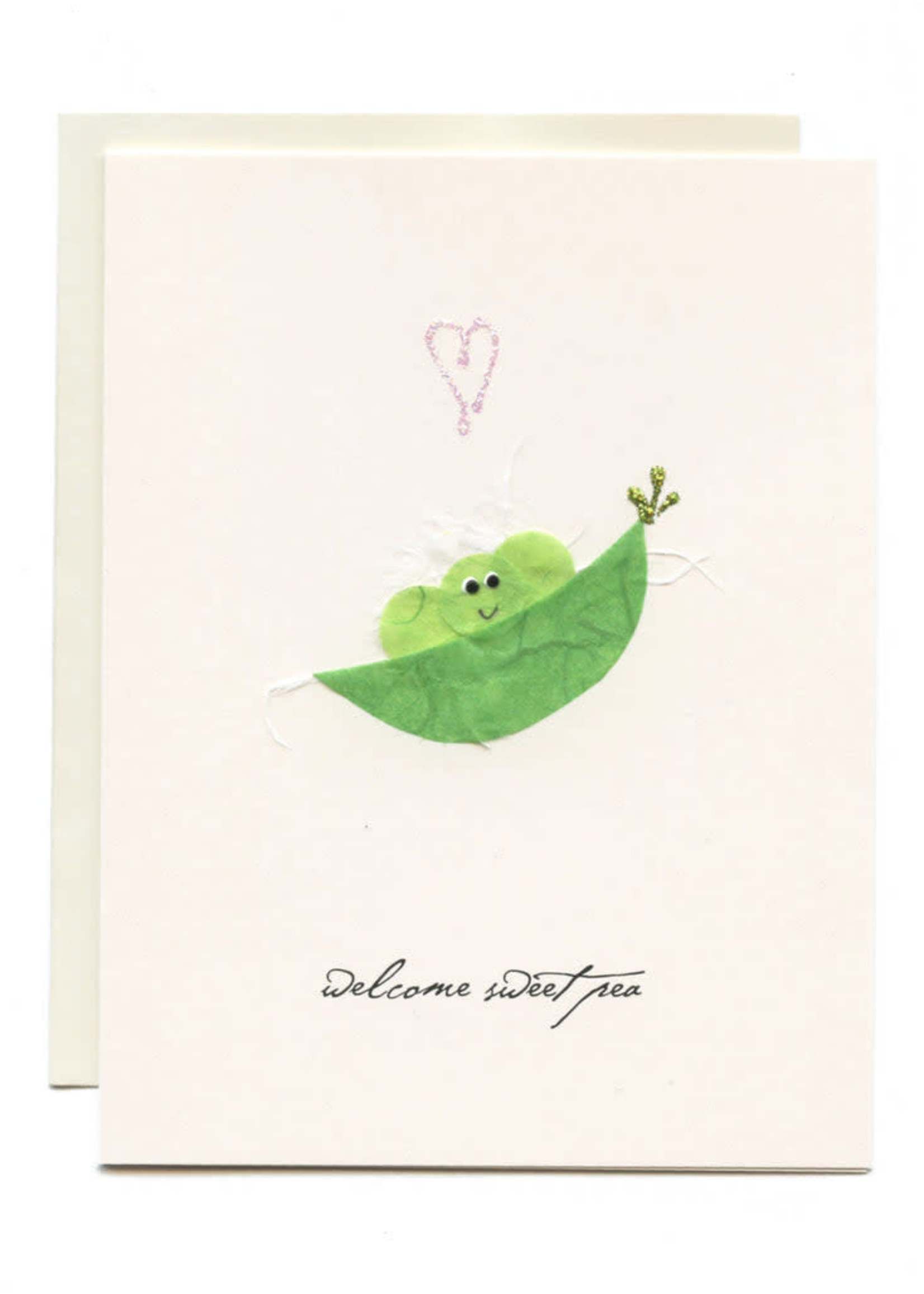 Flaunt Welcome Sweet Pea New Baby Card