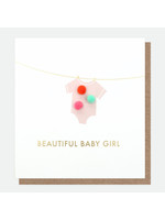 Caroline Gardner Baby Girl Mini Poms Greeting Card