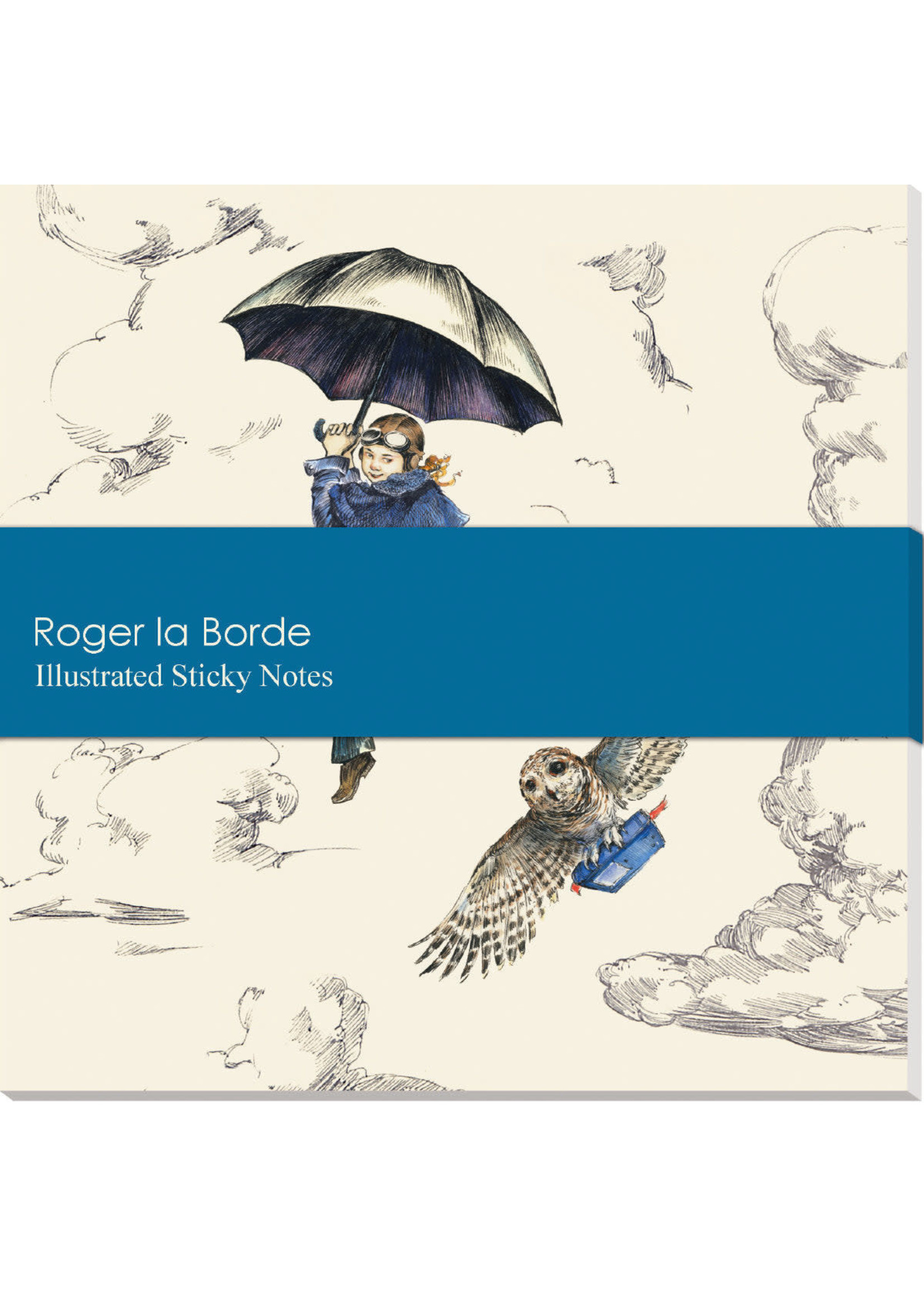 Roger la Borde Mondoodle Sticky Notepad (Girl and Owl)