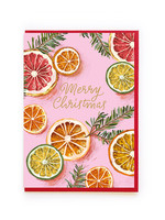 Noi Publishing Oranges On Pink Greeting Card