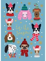 Calypso Cards Dogs in Hats Tis The Season Greeting Card