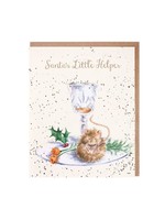 Wrendale Designs Santas Little Helper Single Christmas Card