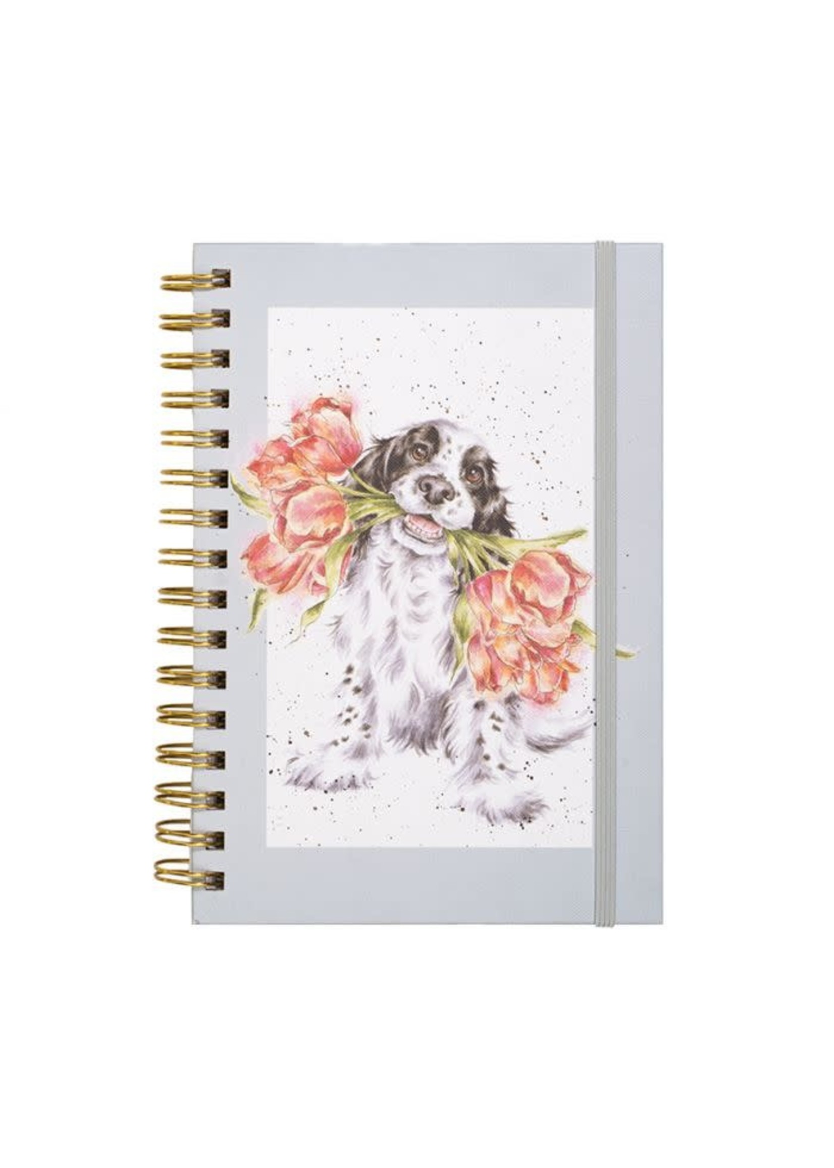Wrendale Designs A5 Dog Notebook Blooming with Love (Dusky Blue)