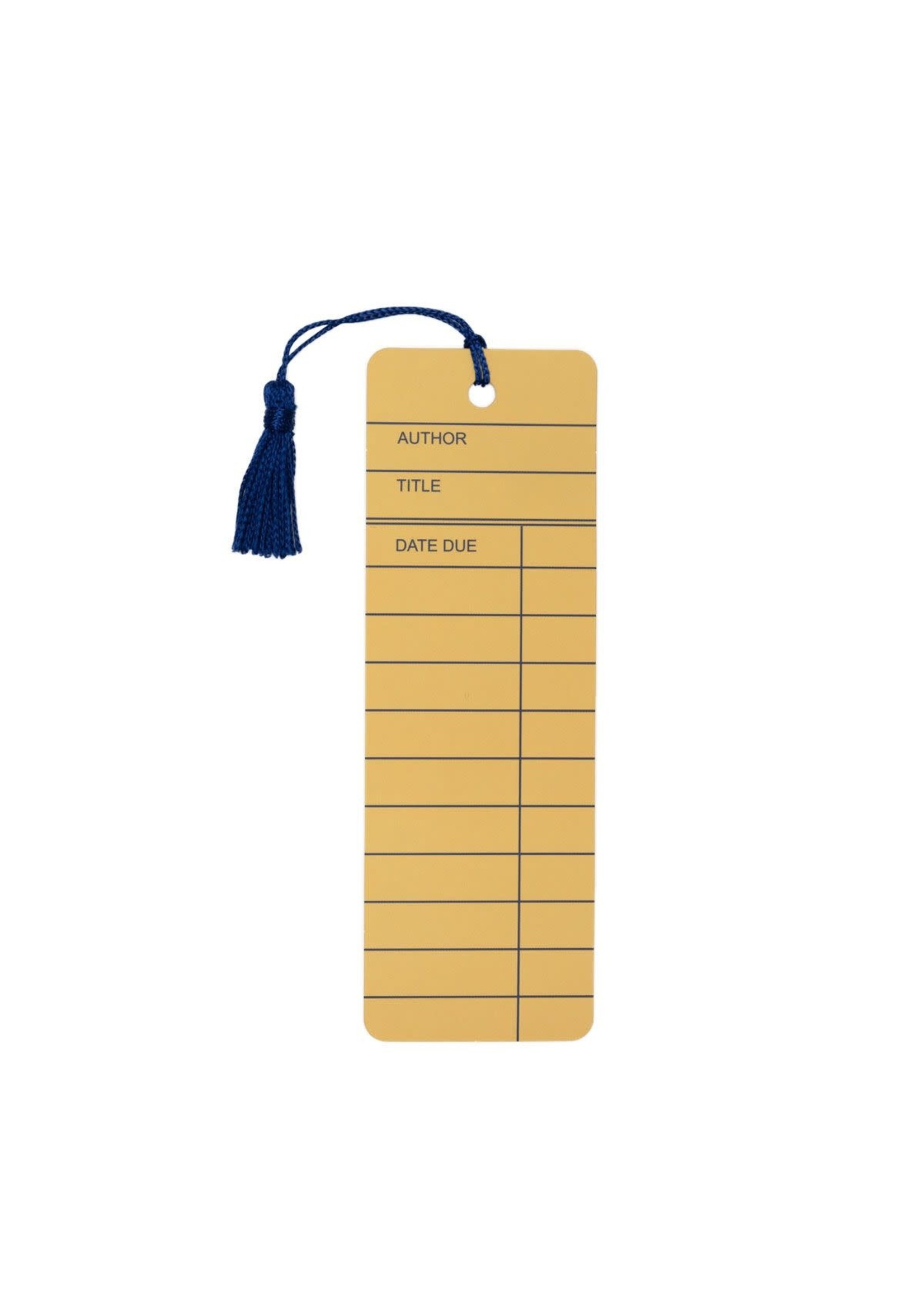 Out of Print Library Card Yellow Bookmark