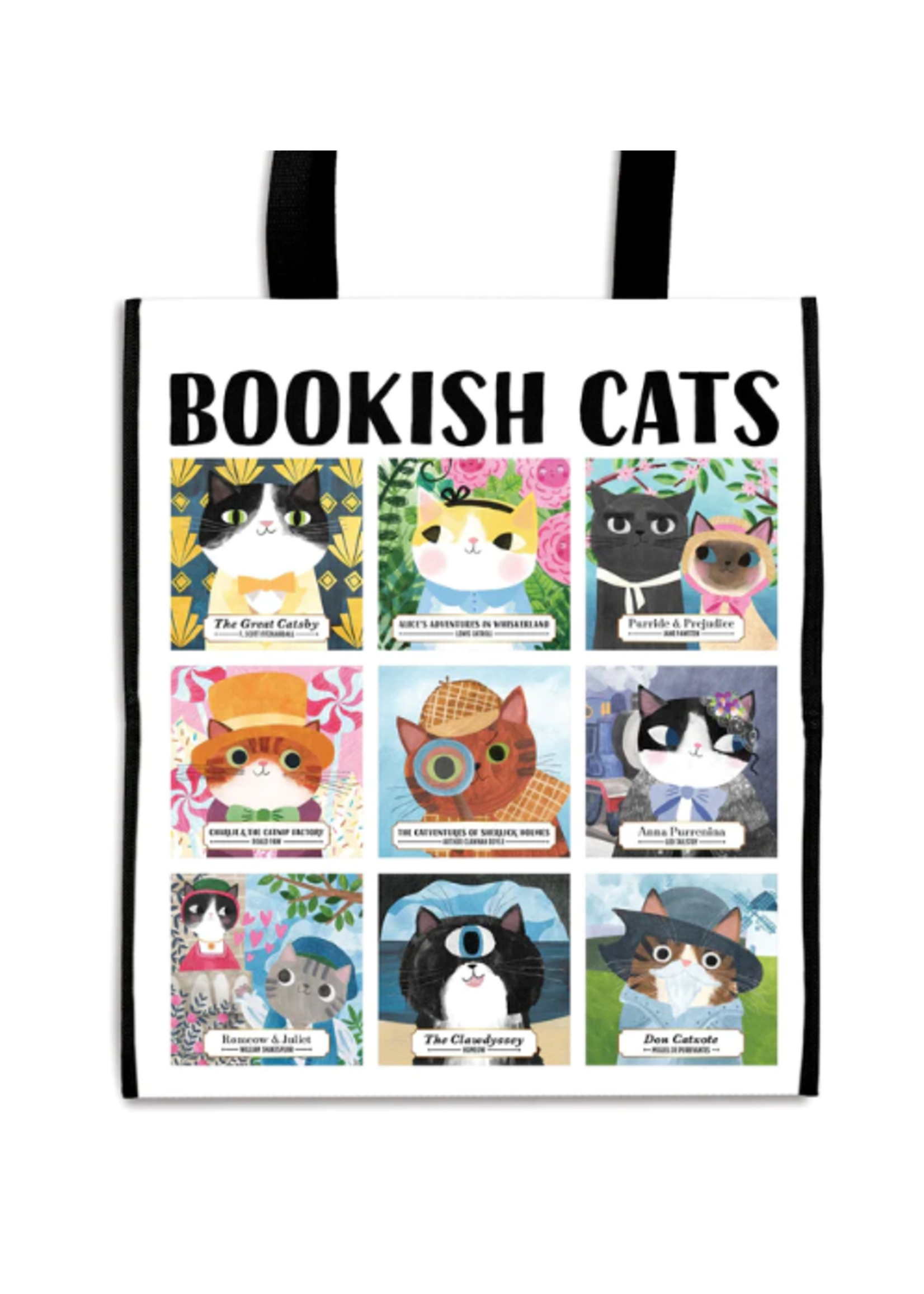 Galison Bookish Cats Reusable Bag