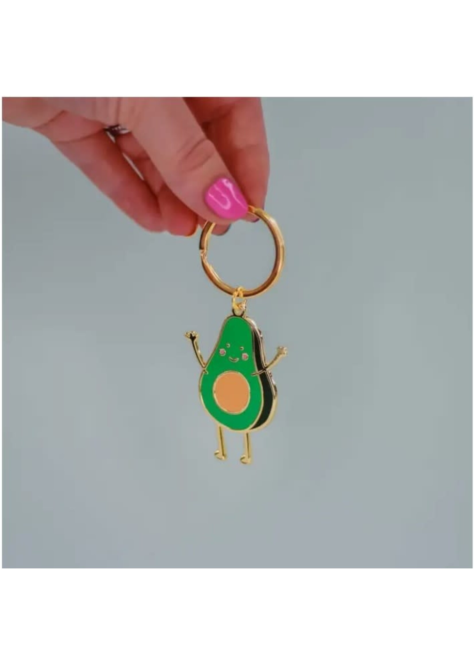 Little May Papery Avocado Enamel Keychain