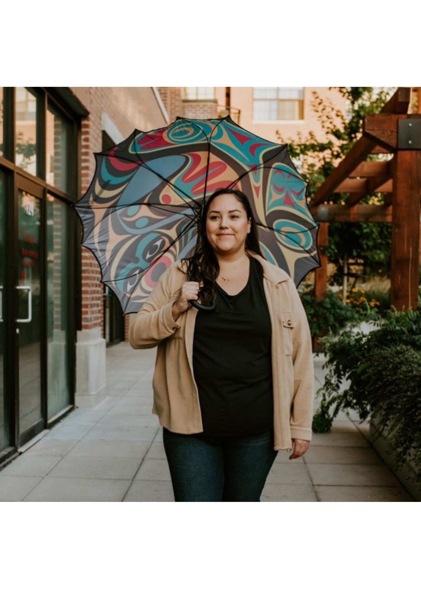 Native Northwest Pacific Umbrella - Whale by Maynard Johnny Jr.