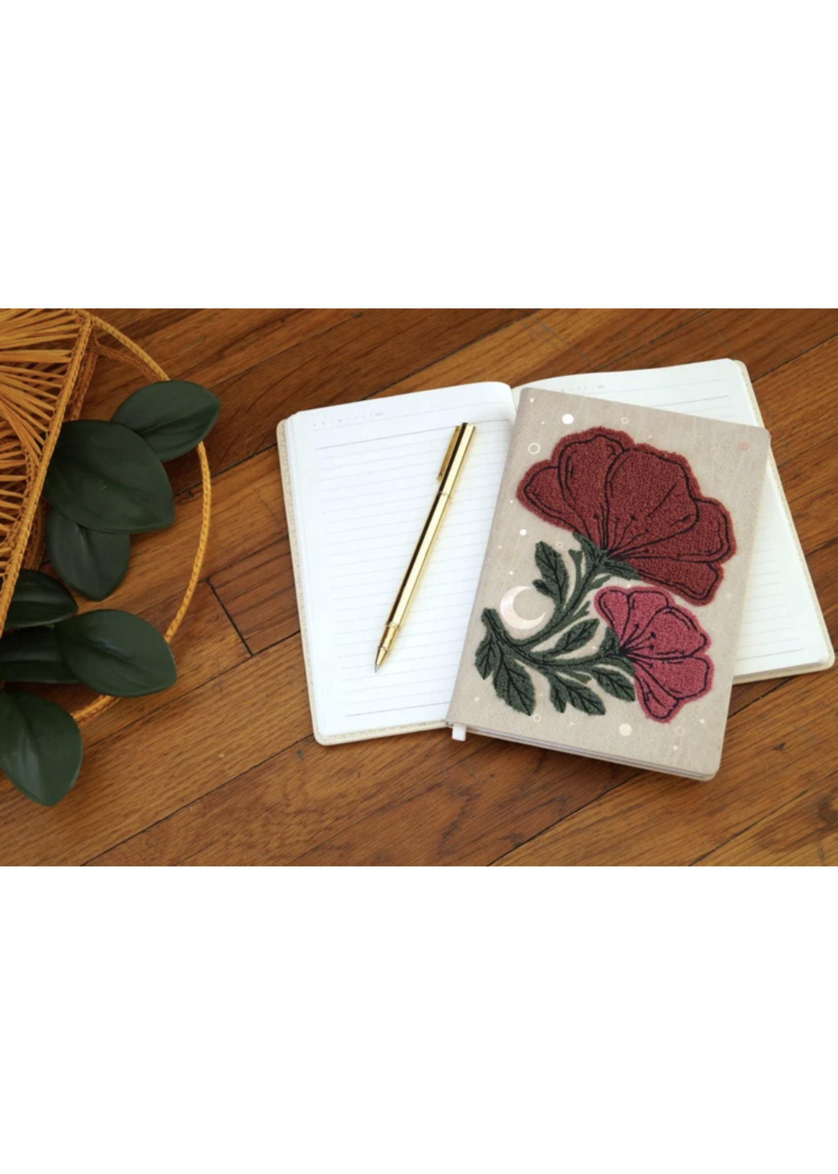 Denik Double Bloom Embroidered Lined Journal