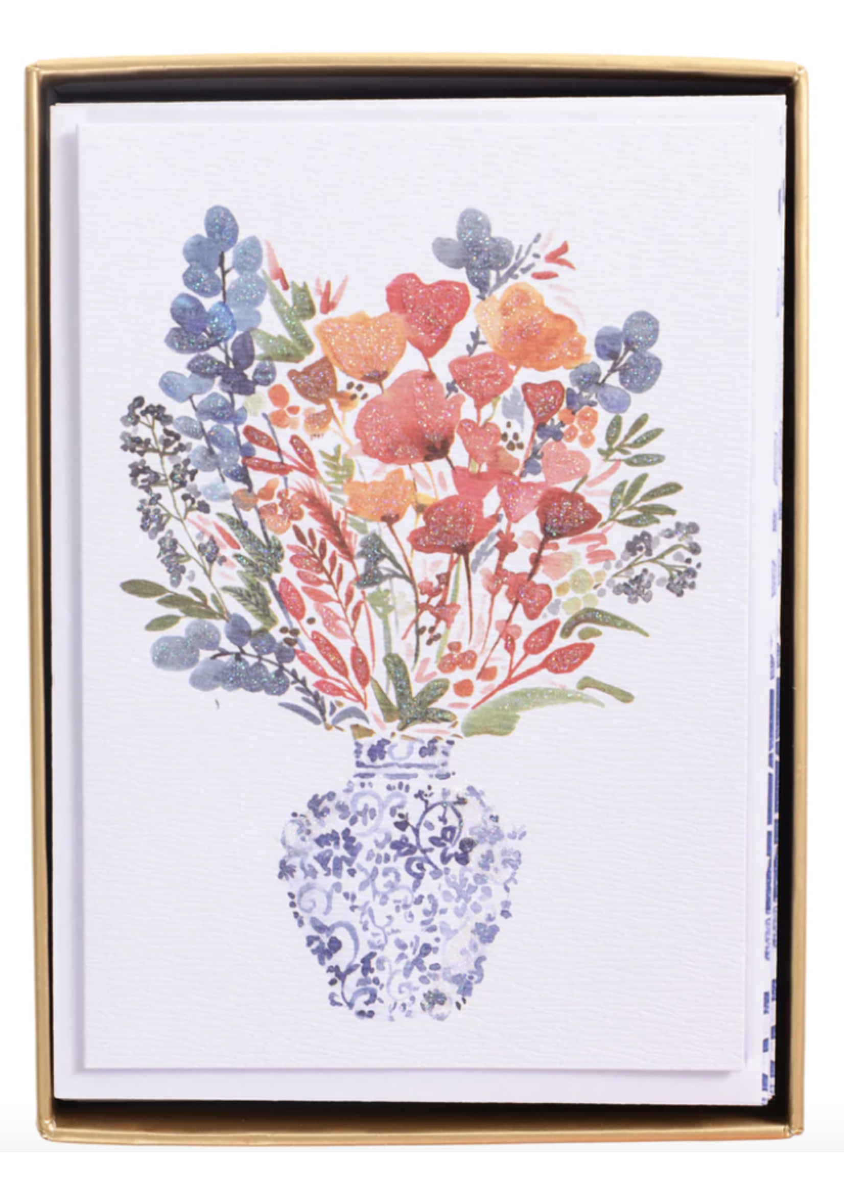 Graphique Floral Vase Box 16 Greeting Cards