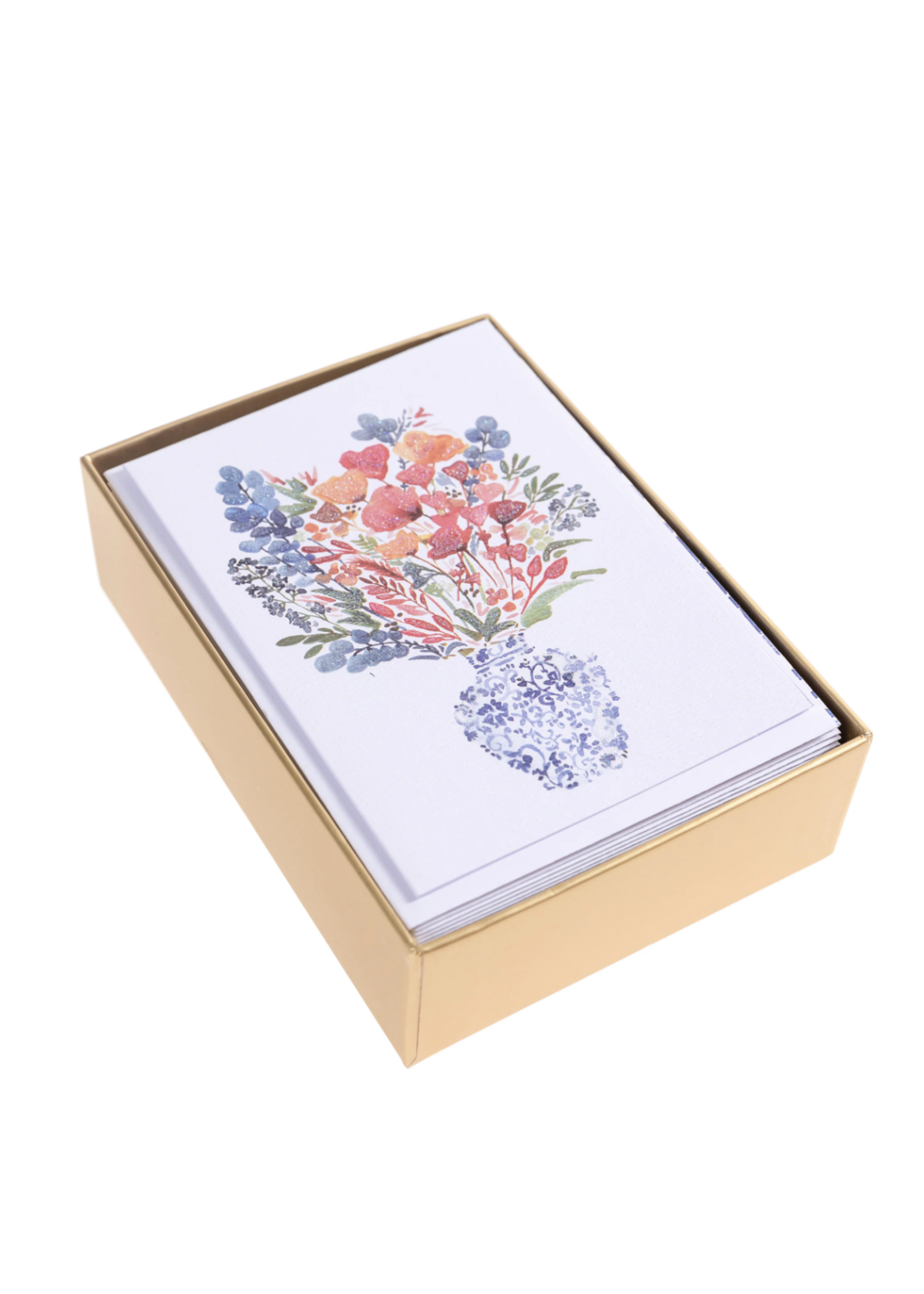 Graphique Floral Vase Box 16 Greeting Cards