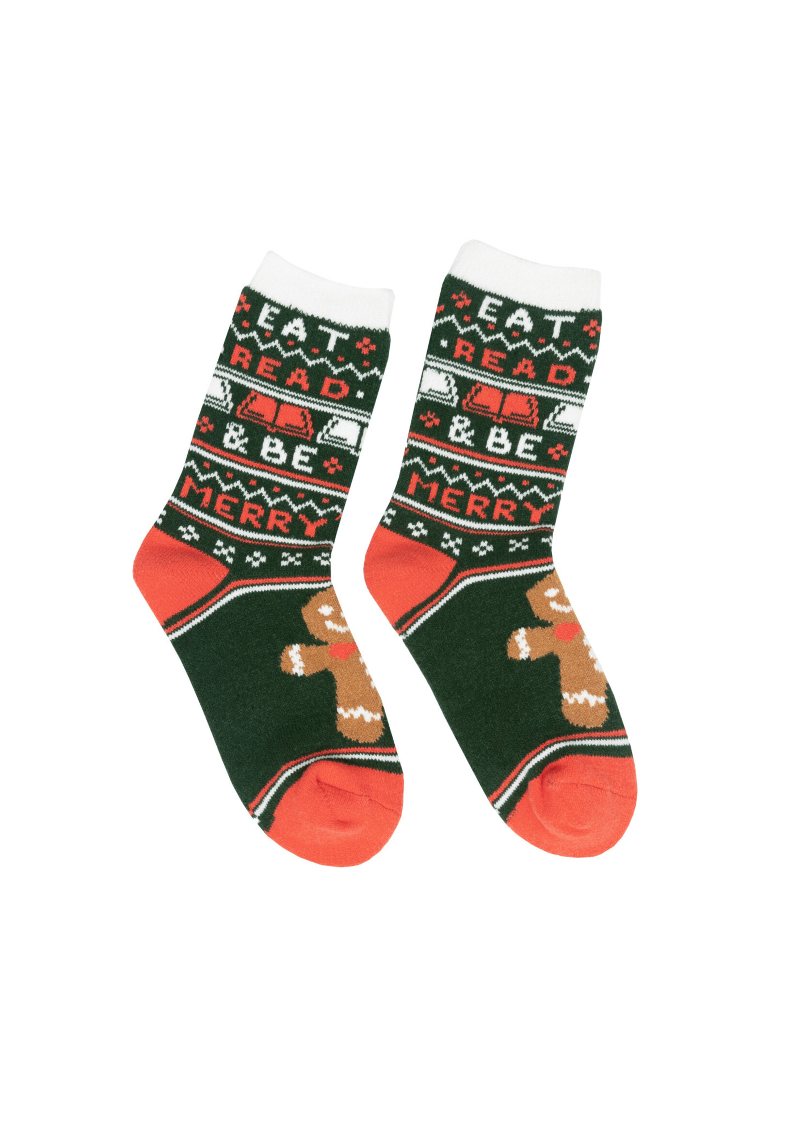 Out of Print Eat Read and Be Merry Cozy Adult Socks