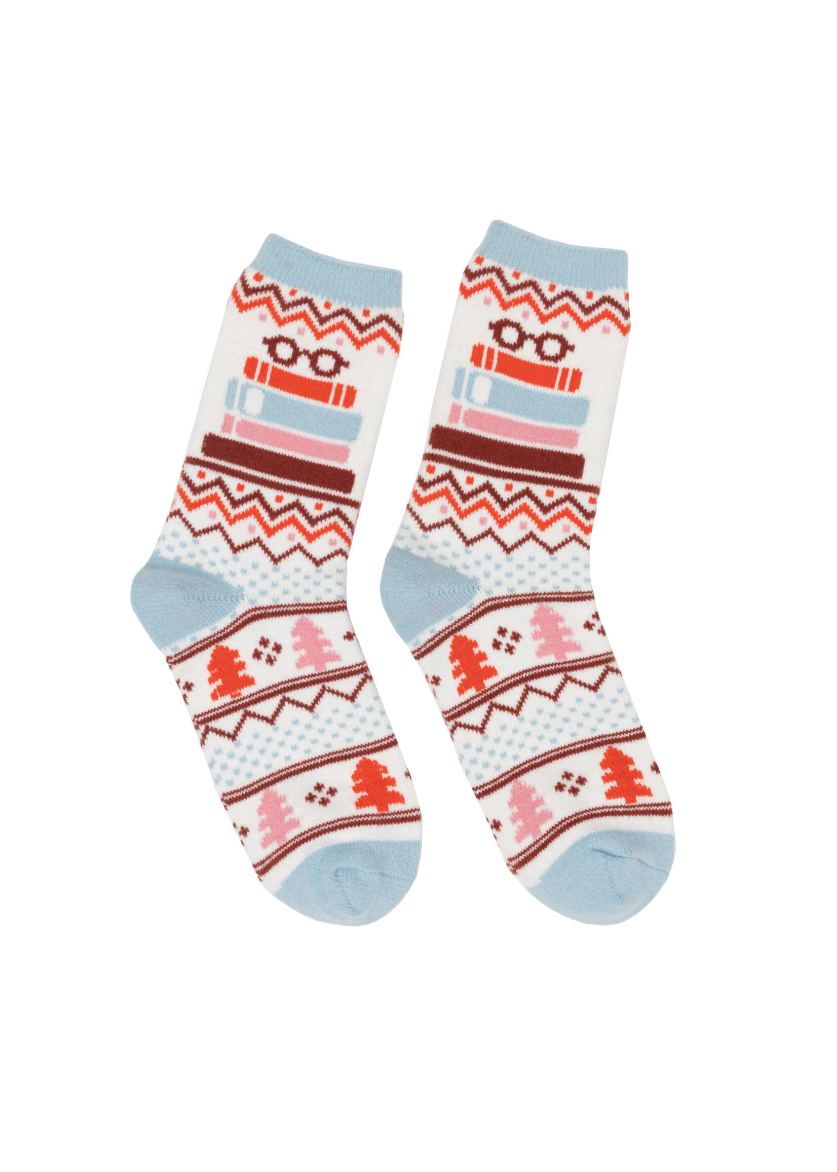 Out of Print TBR Book Stack Cozy Adult Socks