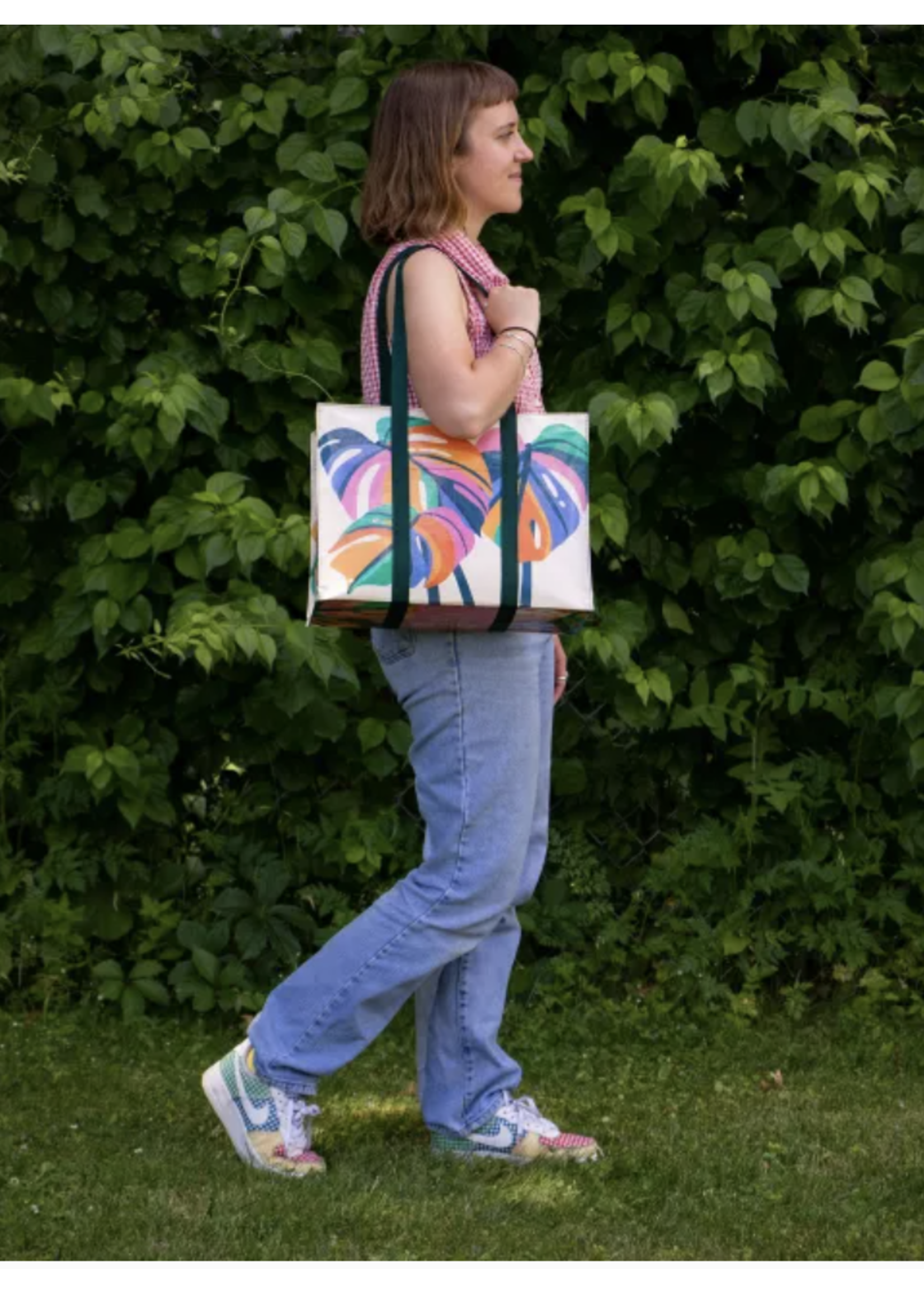 Blue Q Monstera Leaf Shoulder Tote