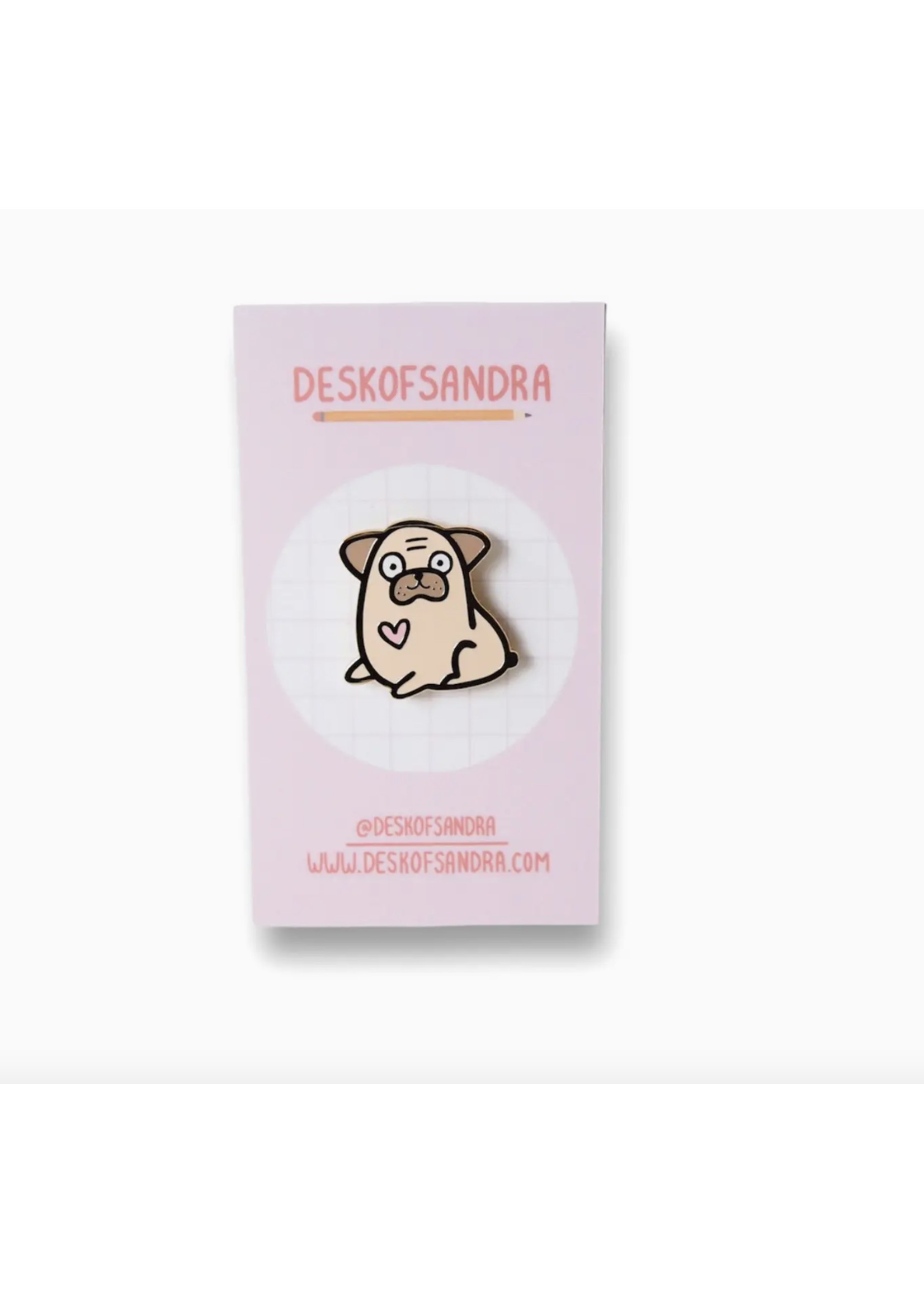 Desk of Sandra Pug Enamel Pin