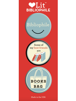 Gibbs Smith Bibliophile Club Buttons - 3 pack