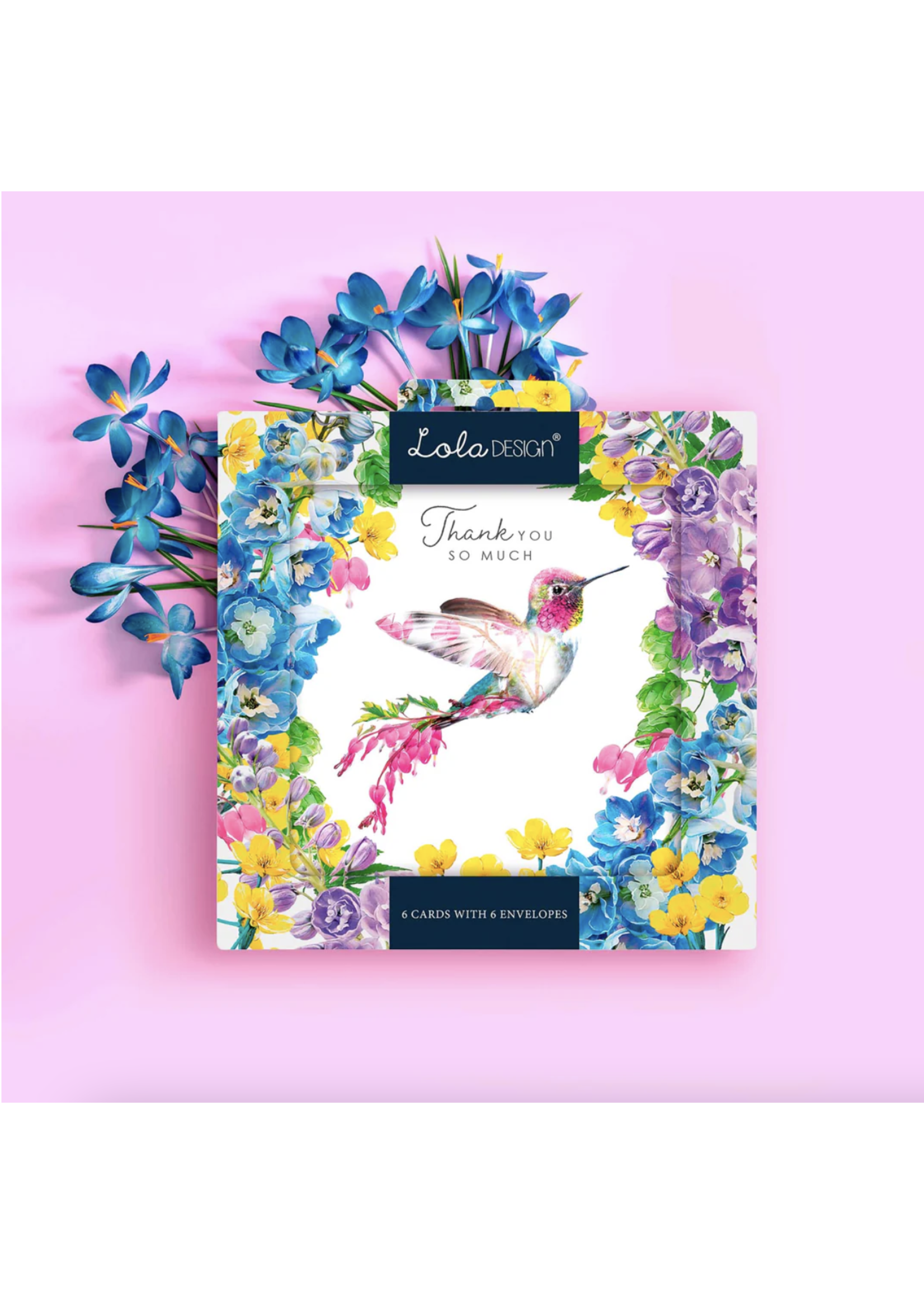 Lola Design Ltd Thank You So Much Hummingbird Notecards Pack of 6