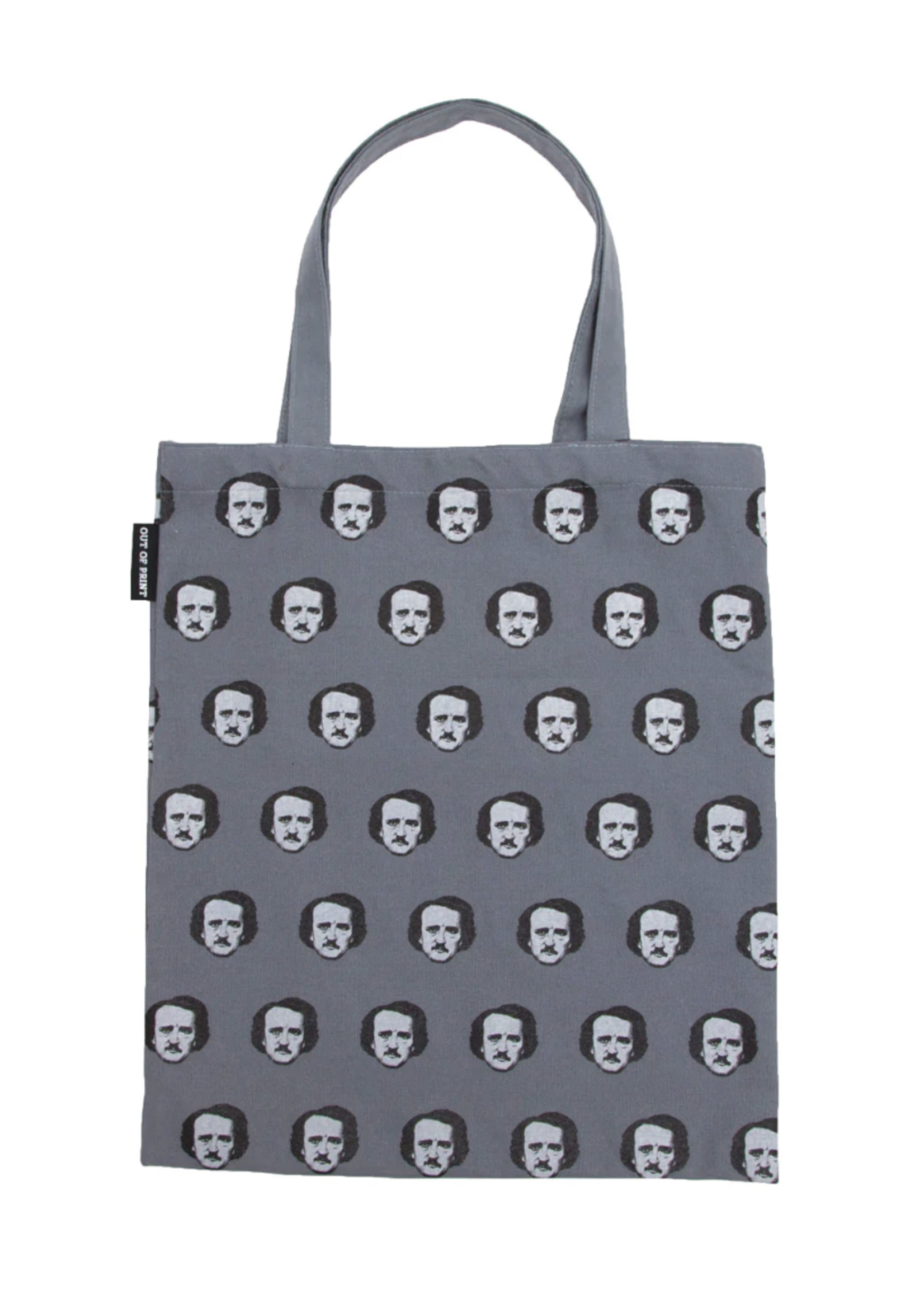 Out of Print Edgar Allan Poe-Ka Dot Gray Tote Bag Out of Print