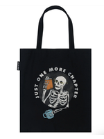 Out of Print Just One More Chapter Skeleton Tote Bag Out of Print