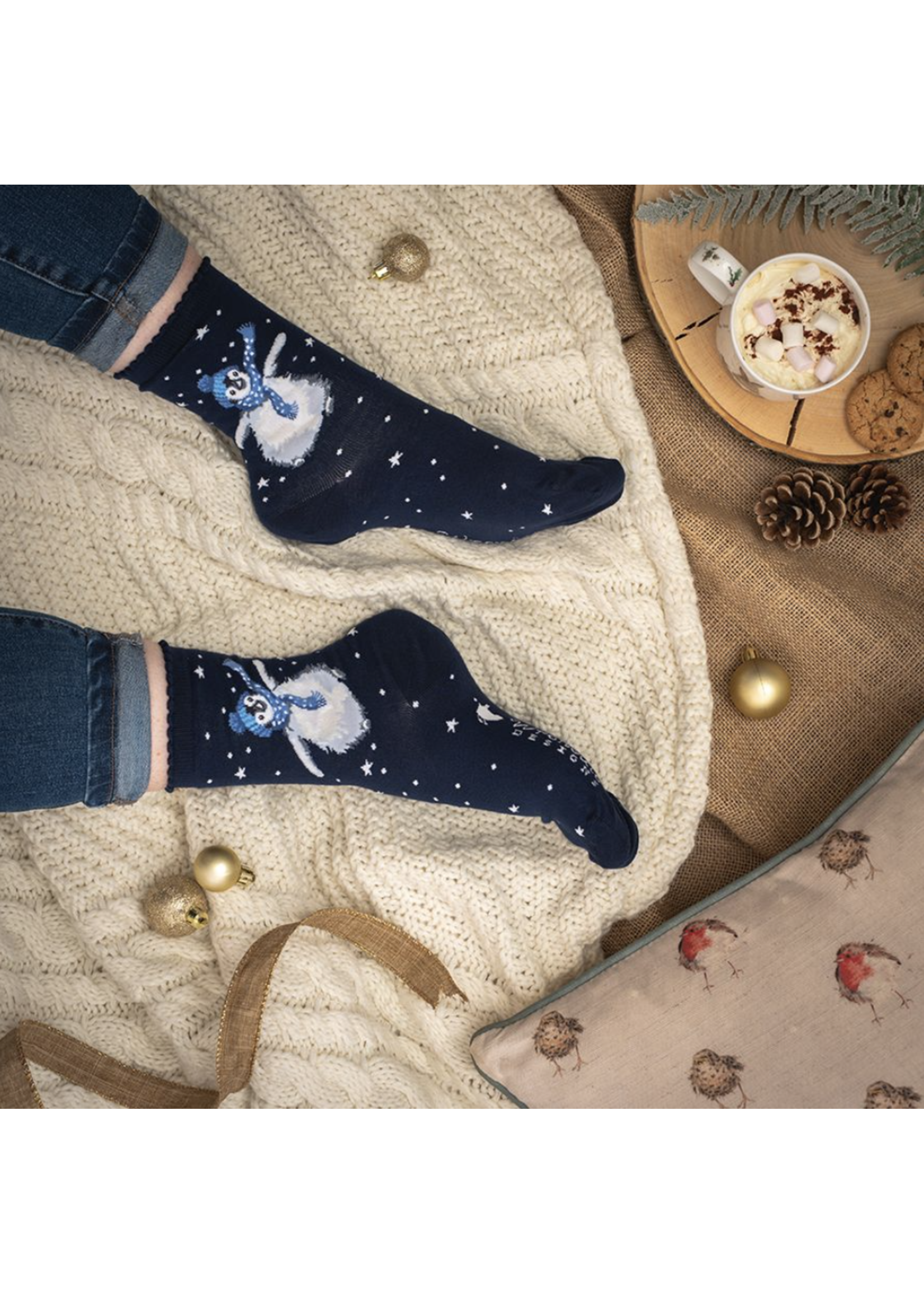 Wrendale Designs Winter Wonderland Penguin Christmas Womens Socks
