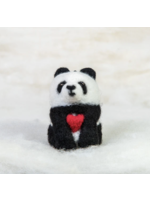 Spectacled Bear Panda Bear with Heart Felti Ornament