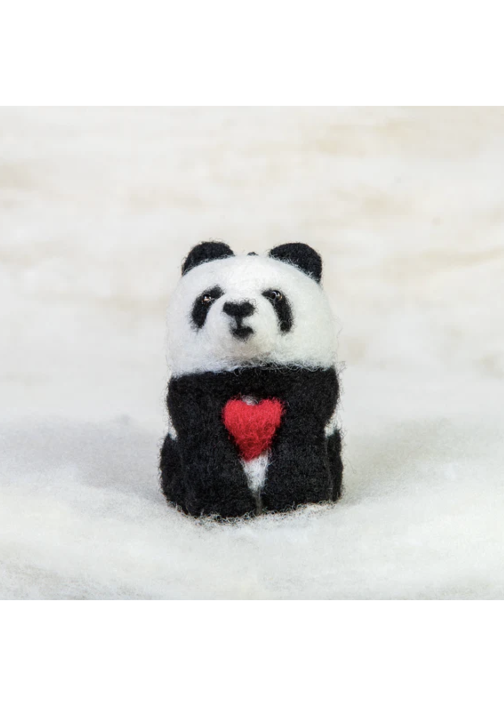 Spectacled Bear Panda Bear with Heart Felti Ornament