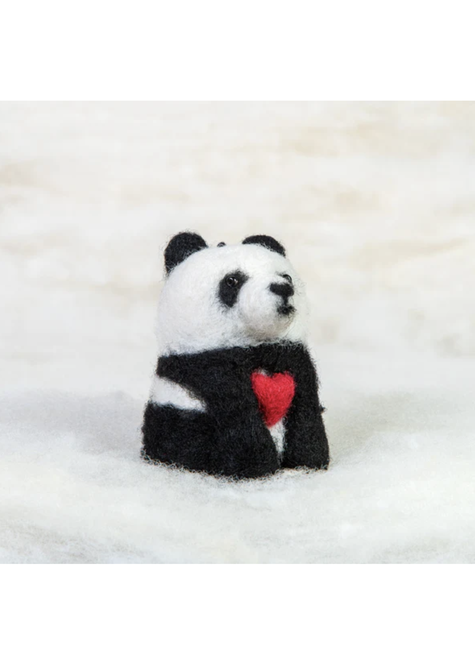 Spectacled Bear Panda Bear with Heart Felti Ornament