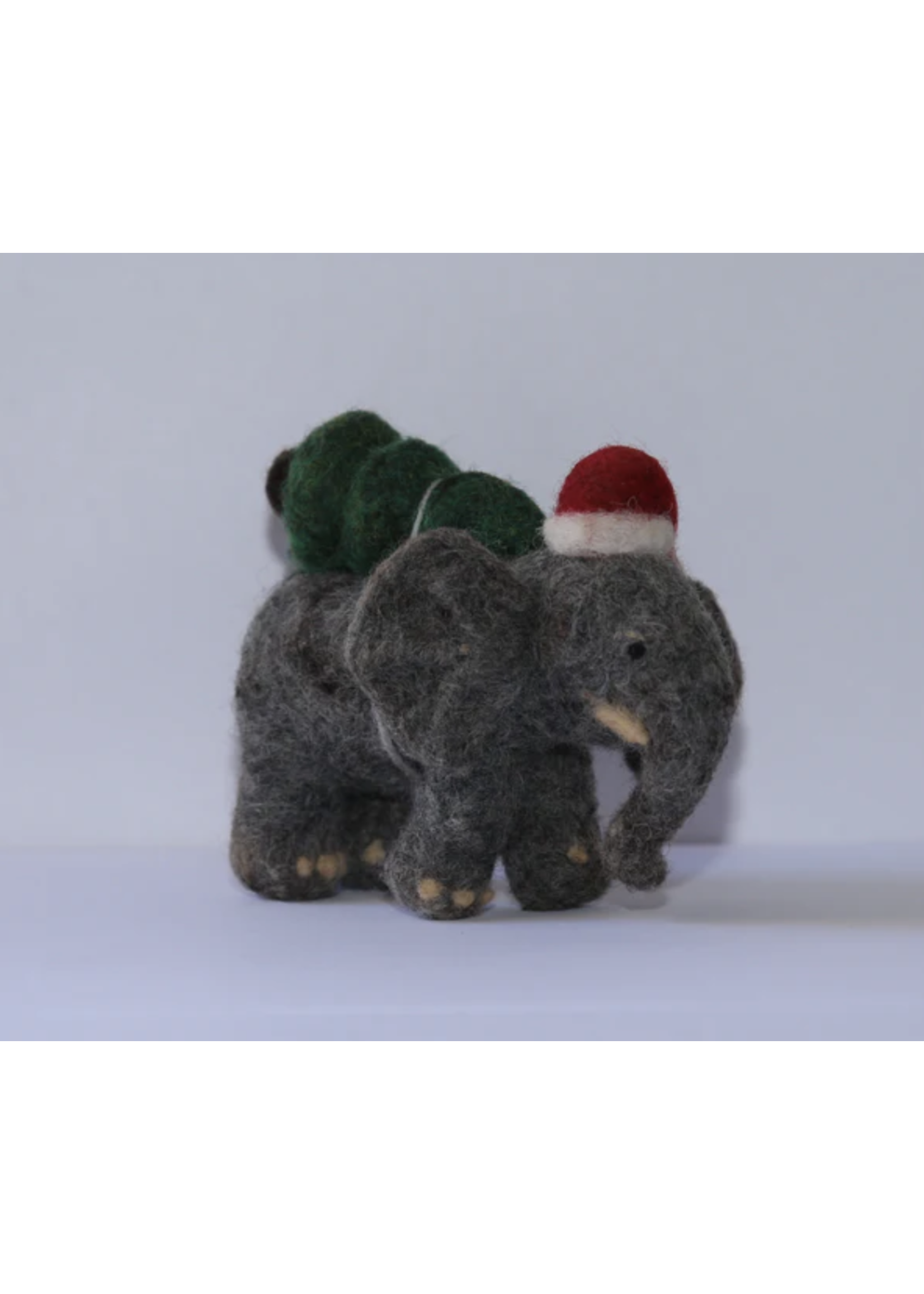 Spectacled Bear Elephant With Tree Felti Ornament