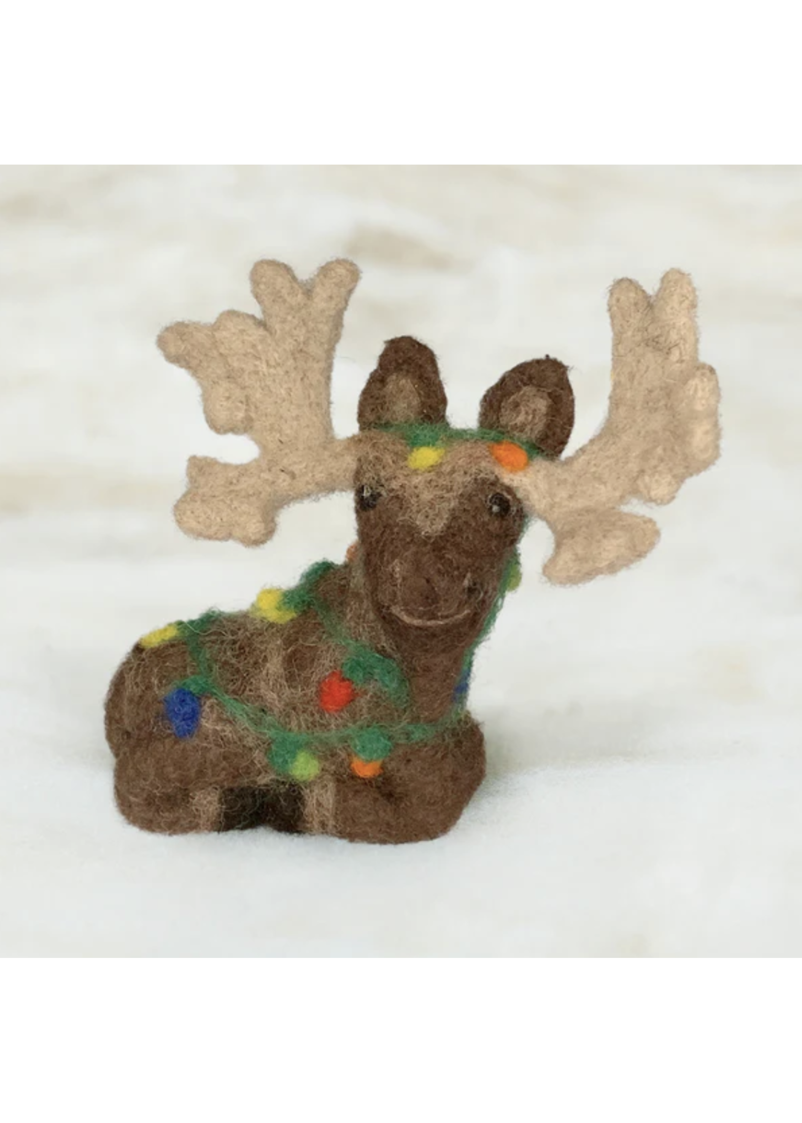 Spectacled Bear Moose with Lights Felti Ornament