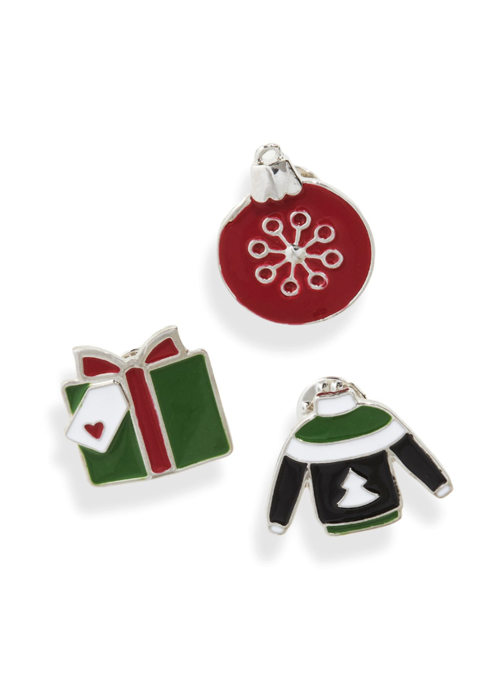 Giftcraft Christmas Enamel Pins Assorted Gift, Bauble, Sweater
