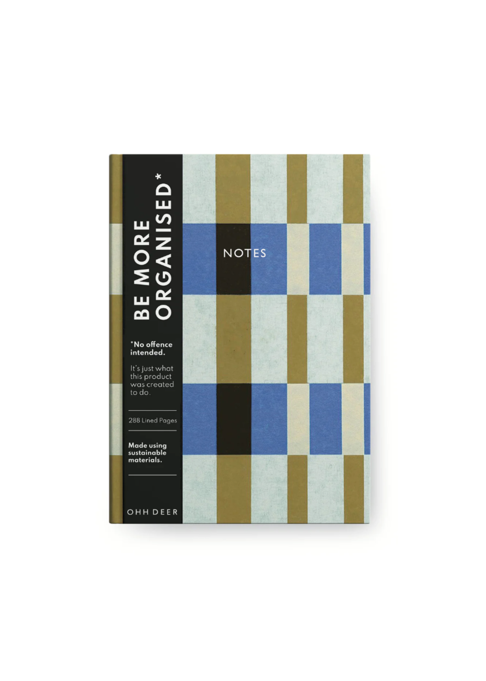 Ohh Deer Evelina Blue and Green Stripes Linen Notebook