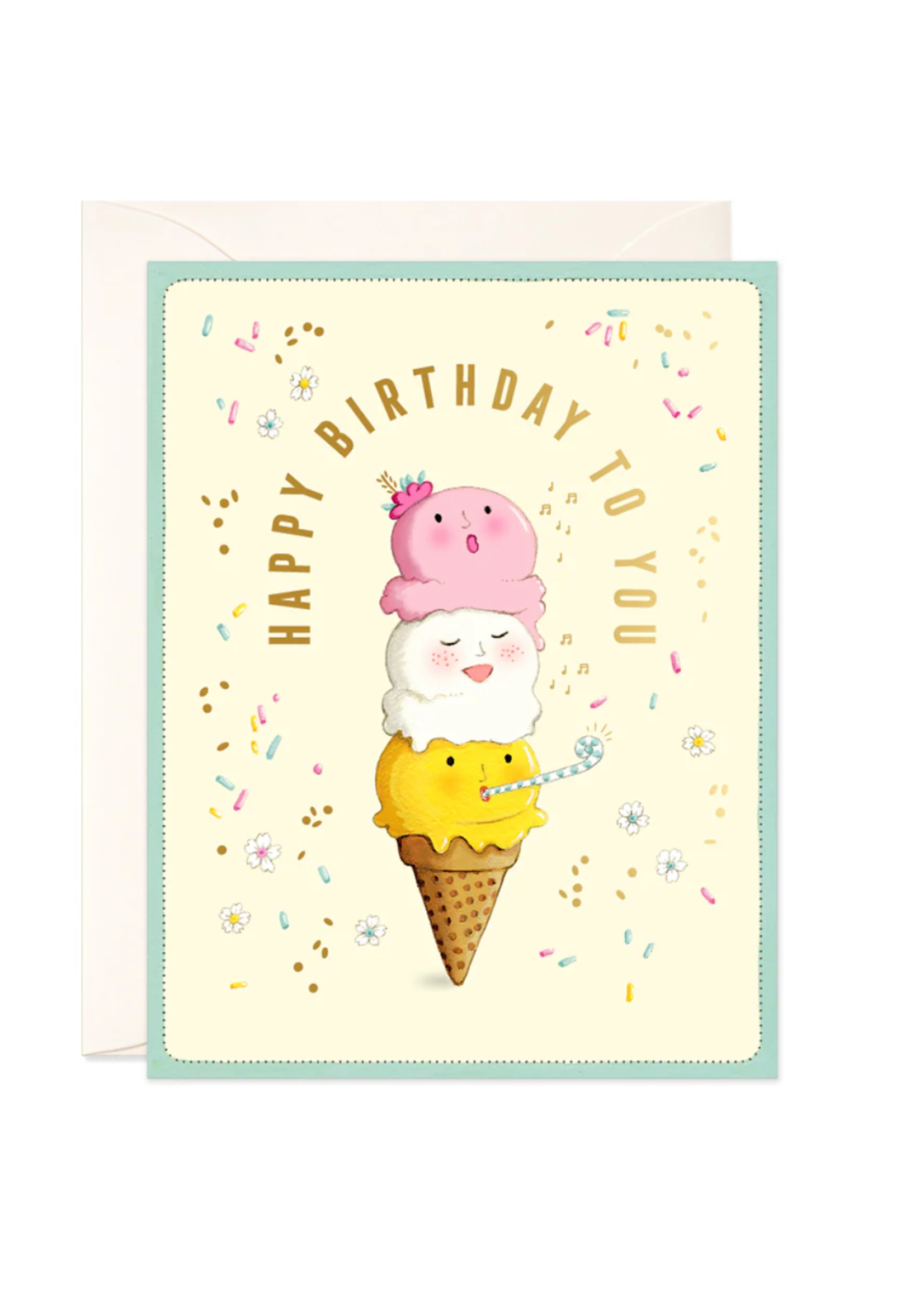 Joojoo Paper Singing Ice Cream Greeting Card
