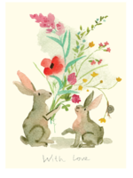 Two Bad Mice With Love Two Rabbits Greeting Card