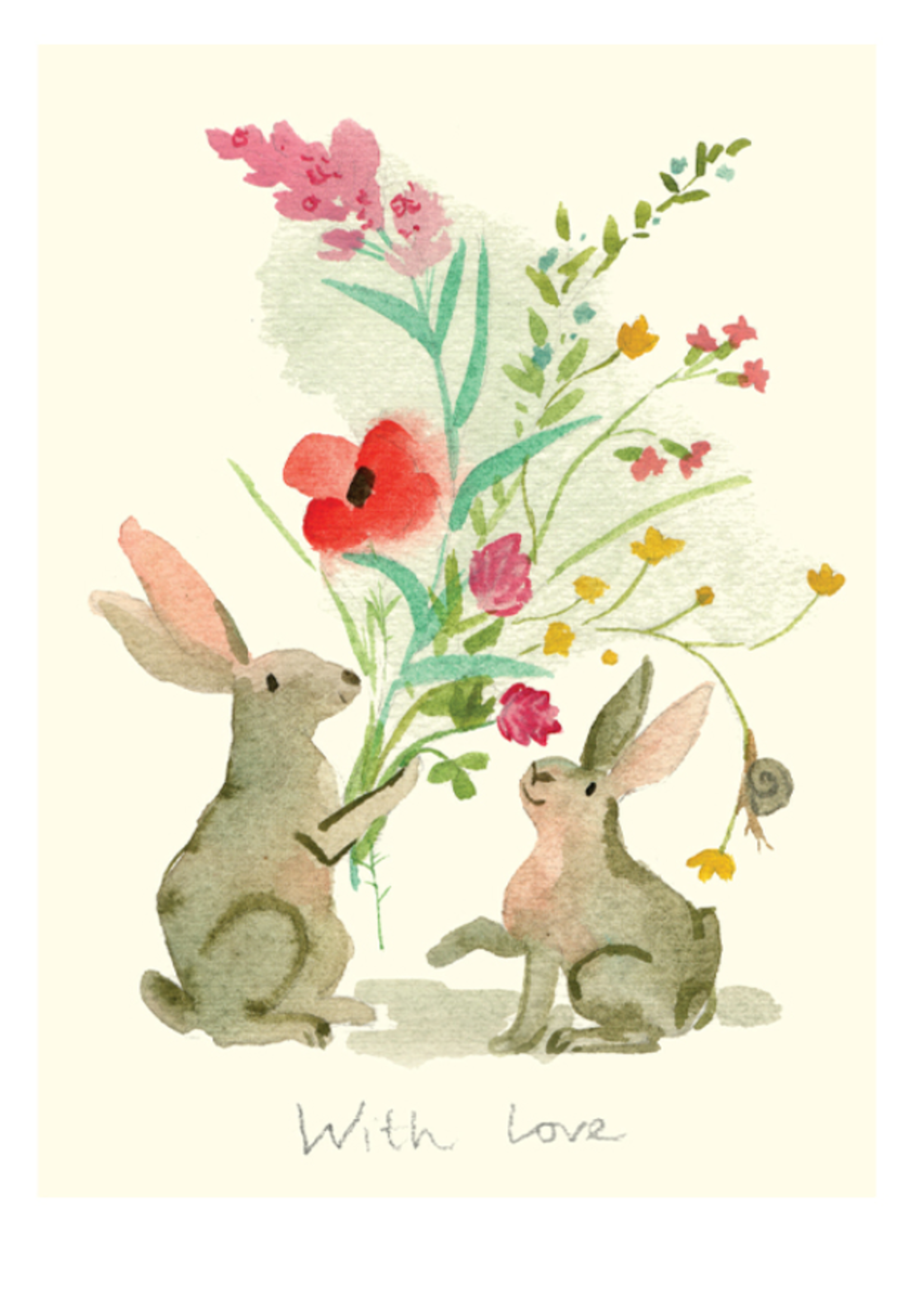 Two Bad Mice With Love Two Rabbits Greeting Card