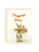 Inkwell Cards Thanks a Bunch Bunny Flowers
