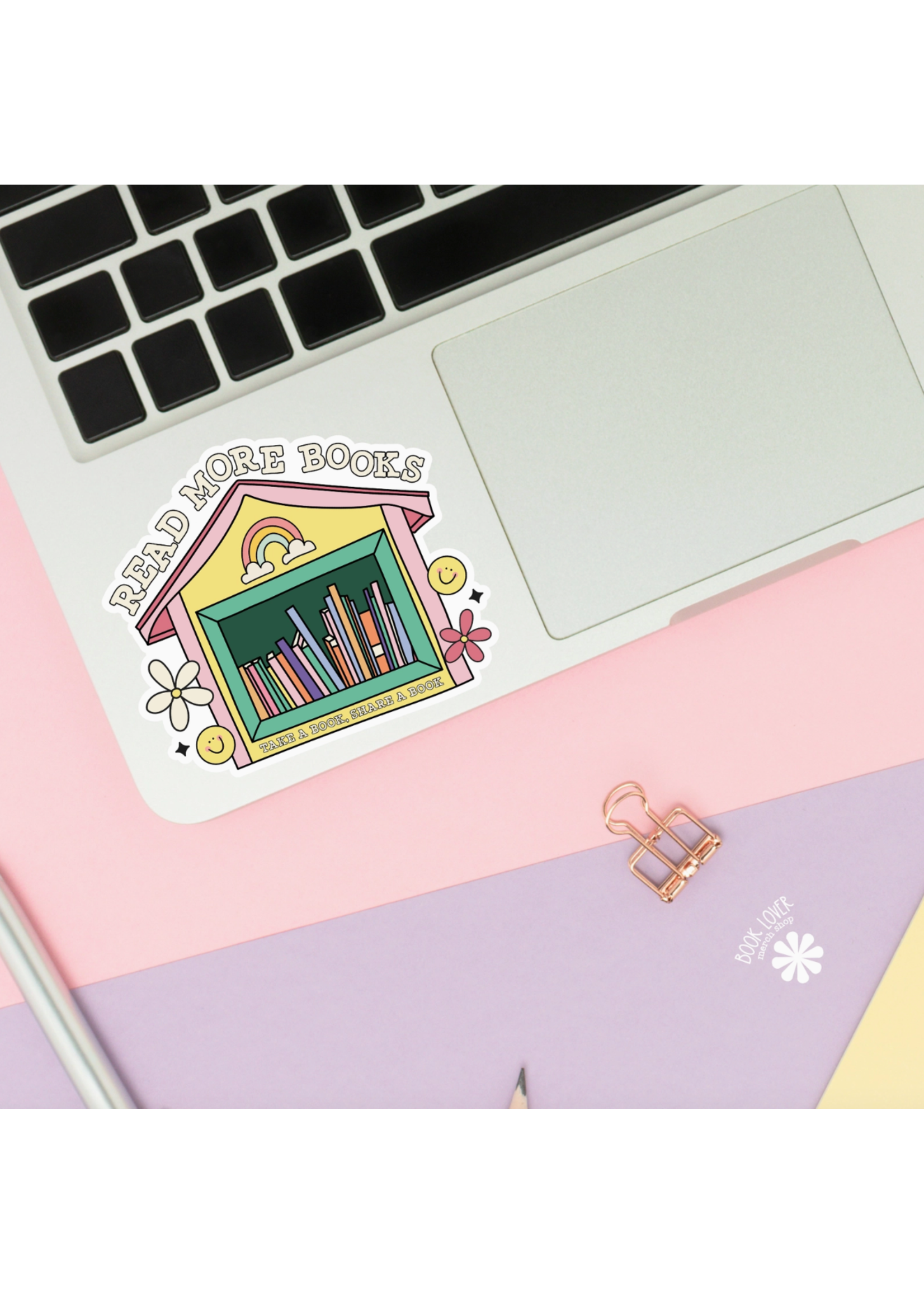 Book Lover Merch Shop Read More Books Sticker Free Little Library