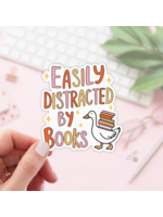 Book Lover Merch Shop Easily Distracted by Books Sticker Vinyl Sticker