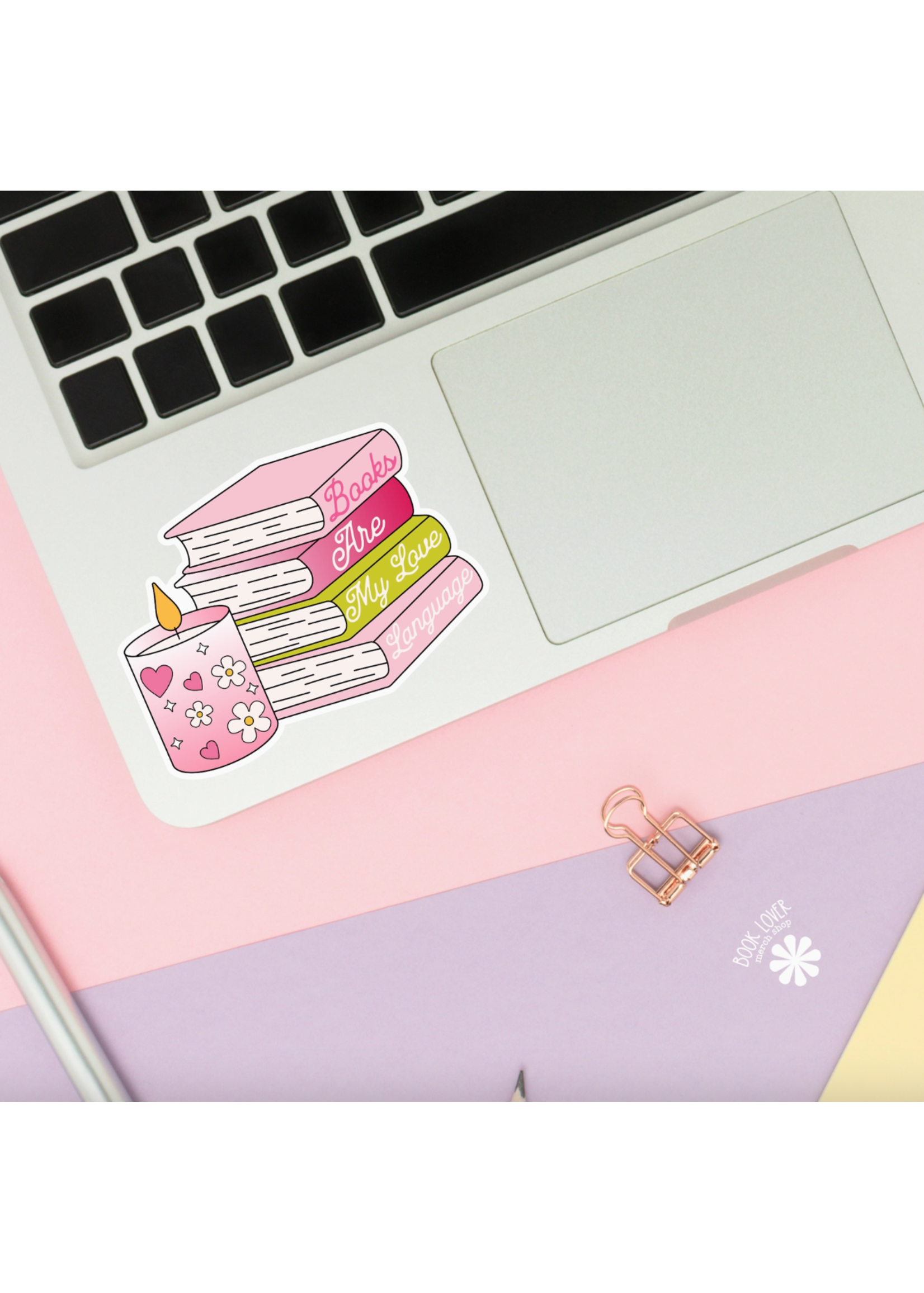 Book Lover Merch Shop Books Are My Love Language Sticker Vinyl Sticker