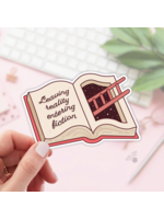 Book Lover Merch Shop Leaving Reality Entering Fiction Vinyl Sticker