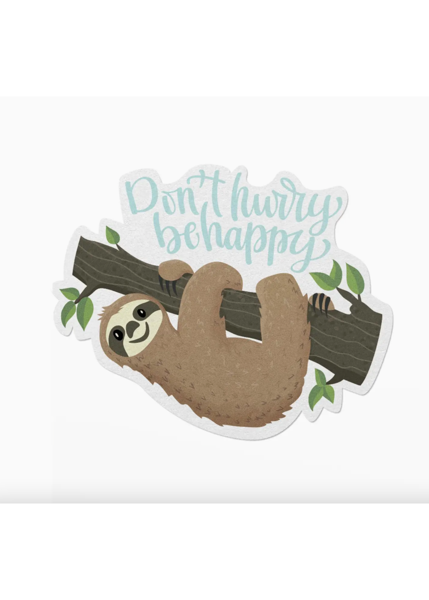 Pedaller Designs Dont Hurry Be Happy Sloth Vinyl Sticker