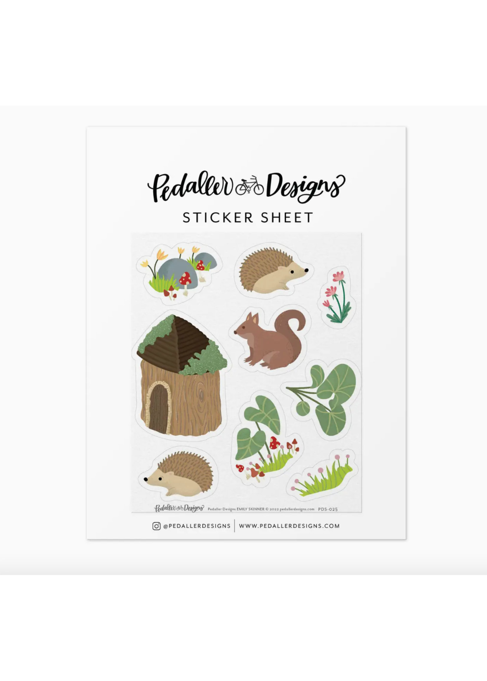 Pedaller Designs Woodland Forest Animals Sticker Sheet