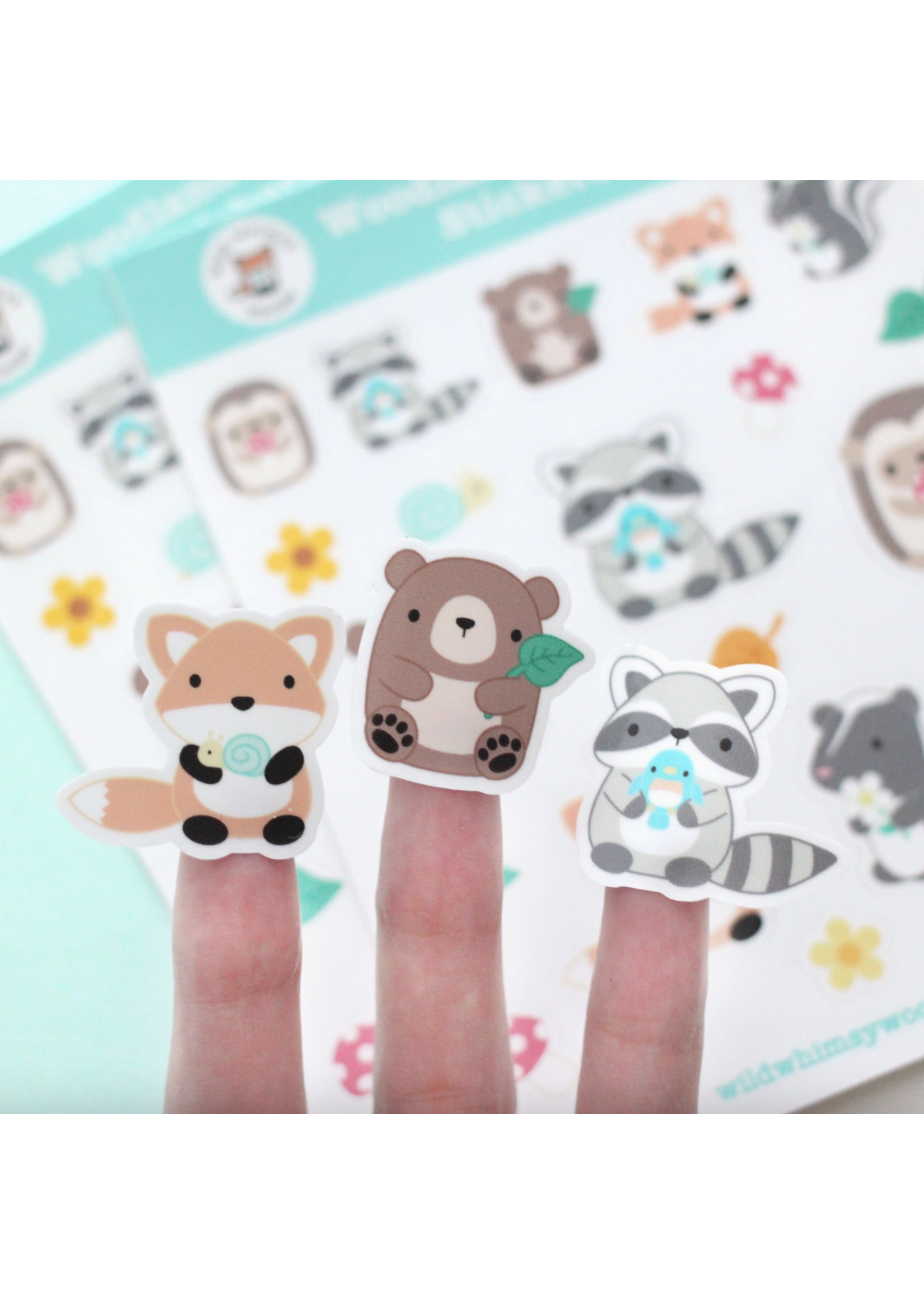Wild Whimsy Woolies Woodland Animals Stamp Sticker Sheet