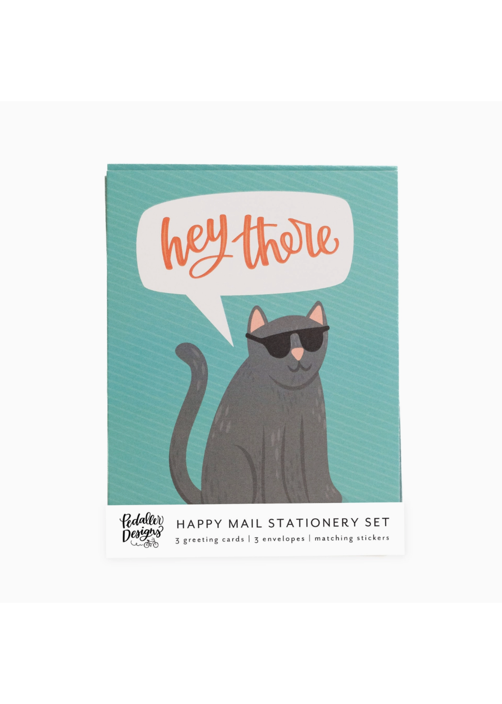 Pedaller Designs Cat Hey There Stationery Set